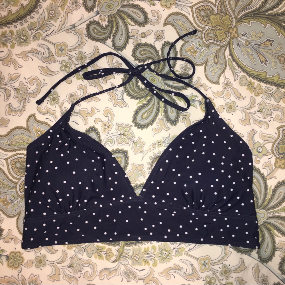 GAP long line swim too, navy and white polka dot XL
